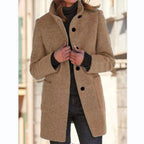 Vintora™ – Retro Women's Windbreaker with Buttons and Stand-Up Collar