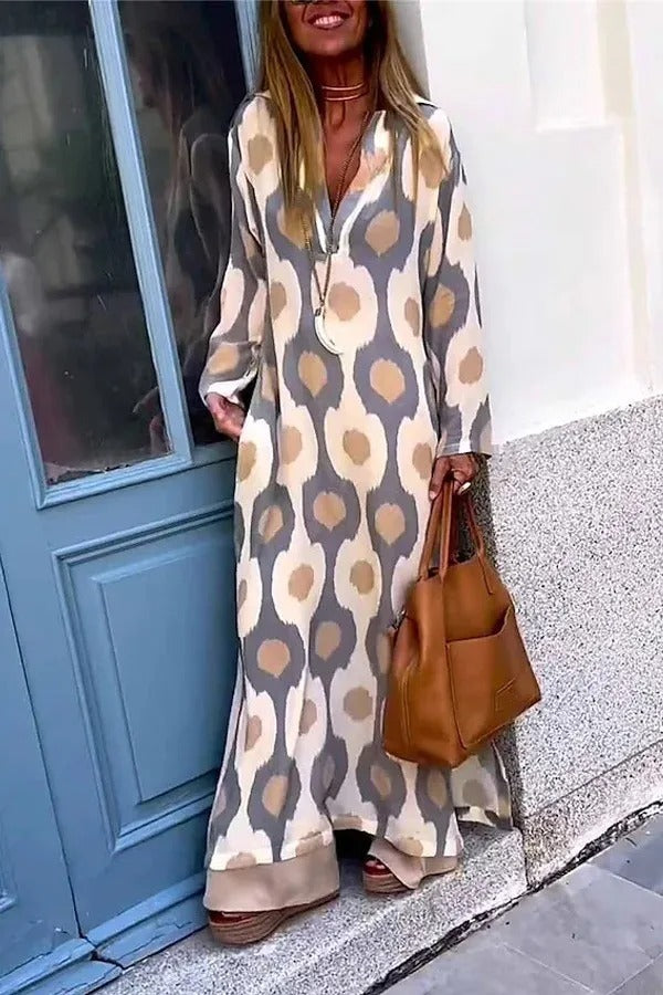 Caith Maxi Dress V-Neck Mosaic Rhythm