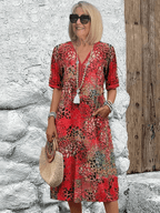 Elaisa | Elegant Floral Midi Dress