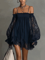 Camille | Elegant Lace Off Shoulder Mini Dress