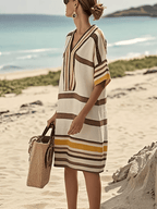 Sophia - Contrast Striped Dress