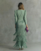 Claire | Elegant dress with fringe sleeves