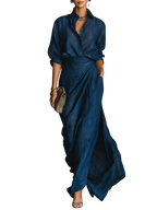 Sky | Shirt and Long Skirt Set
