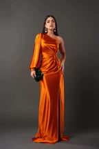 Estella - One-Sleeve Elegant Wedding Guest Maxi Dress
