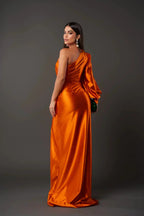 Estella - One-Sleeve Elegant Wedding Guest Maxi Dress
