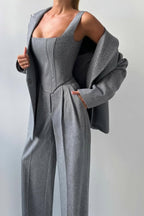 Imogen | Women's Herringbone Three Piece Suit Set