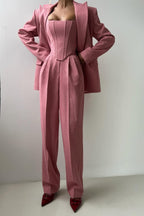 Imogen | Women's Herringbone Three Piece Suit Set