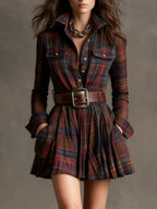 Bárbara | Short Plaid Shirt Dress