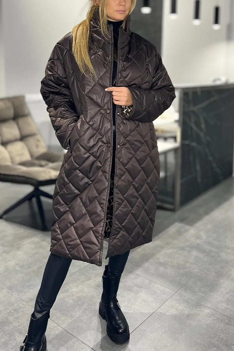 Ofira™ – Reversible Quilted Jacket with Leopard Lining
