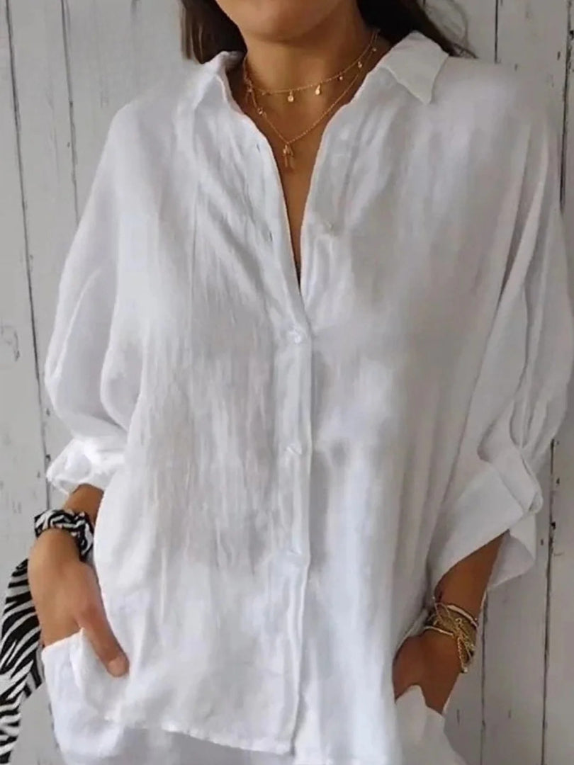 Aeloria - Lace-Up Loose Shirt