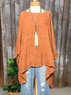 Aleria - Comfortable Loose Fit Pocketed Women's Top