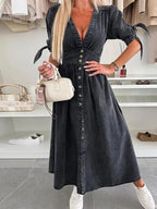 Clarina | Dress with Deep V-Neck and Slit