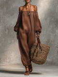 Women's Minimalist Strapless Long-sleeved Jumpsuit