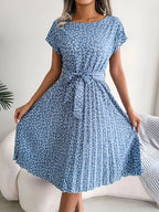 Jennifer™ | Flower Pleated Elegance Dress