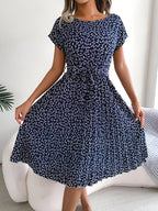 Jennifer™ | Flower Pleated Elegance Dress