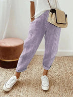 Amynelle | Striped Pants Loose Fit Cropped Summer Pants