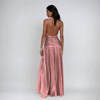 Emma | Metallic Backless Halter Dress