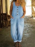 Ruth | Vintage Washed Cotton Denim Overalls