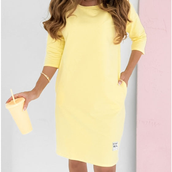 Mira | Dress with 3/4 Sleeves and Pockets