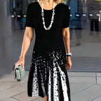 Dalia™ - Women's Pleated Dress with Color Blocks