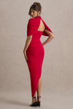 Taylor - Twisted Asymmetric Maxi Cape Dress